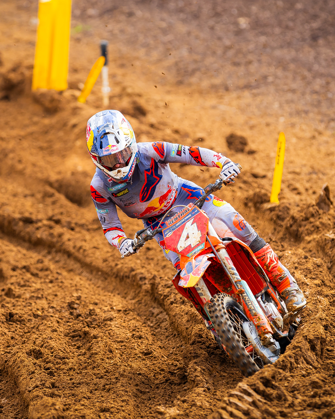 Chase Sexton riding a deep rut