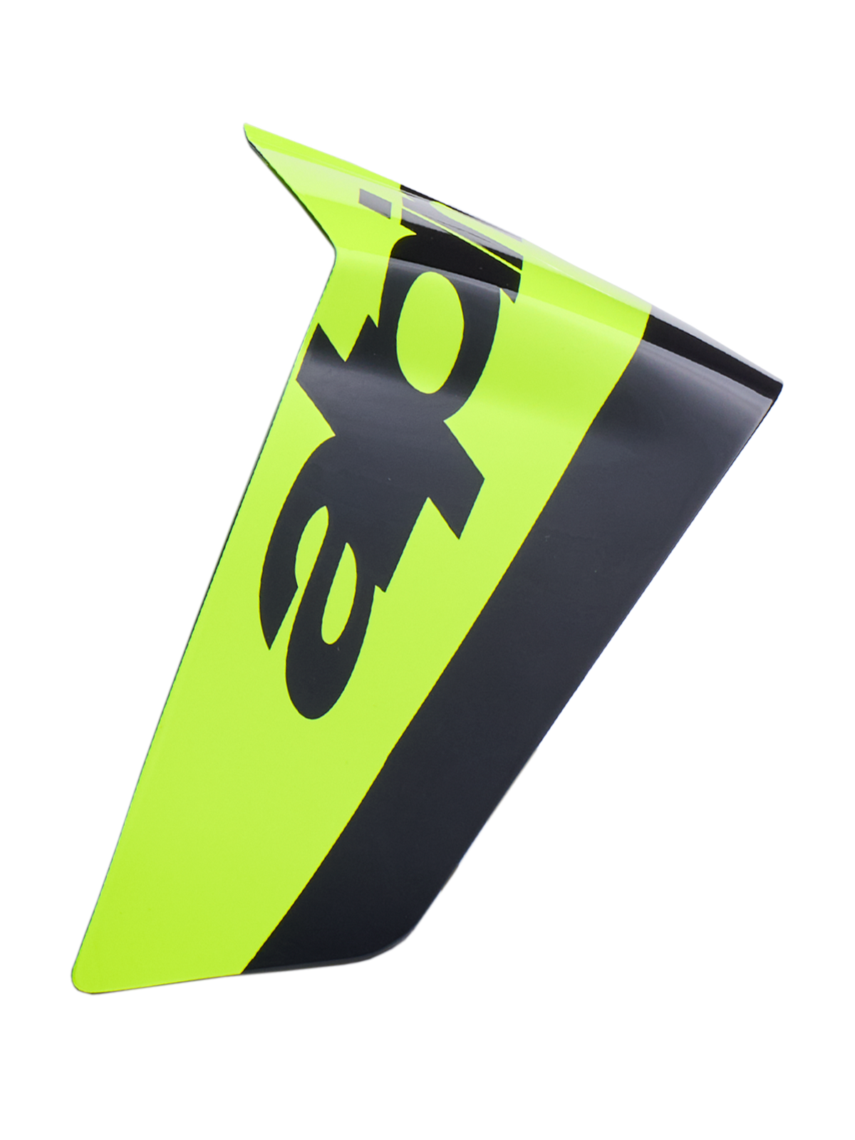 Alpinestars Supertech R10 Arius racingspoiler, aerodynamisk spoiler för motorcykelhjälm, neongul och svart, blank finish med tydlig svart logotyp, reservdel för racinghjälmar