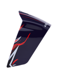 Alpinestars Supertech R10 Flyte Race Spoiler, aerodynamiskt tillbehör för motorcykelhjälm, lila-röd blank med röd och vit grafik, blank finish, elegant böjd design