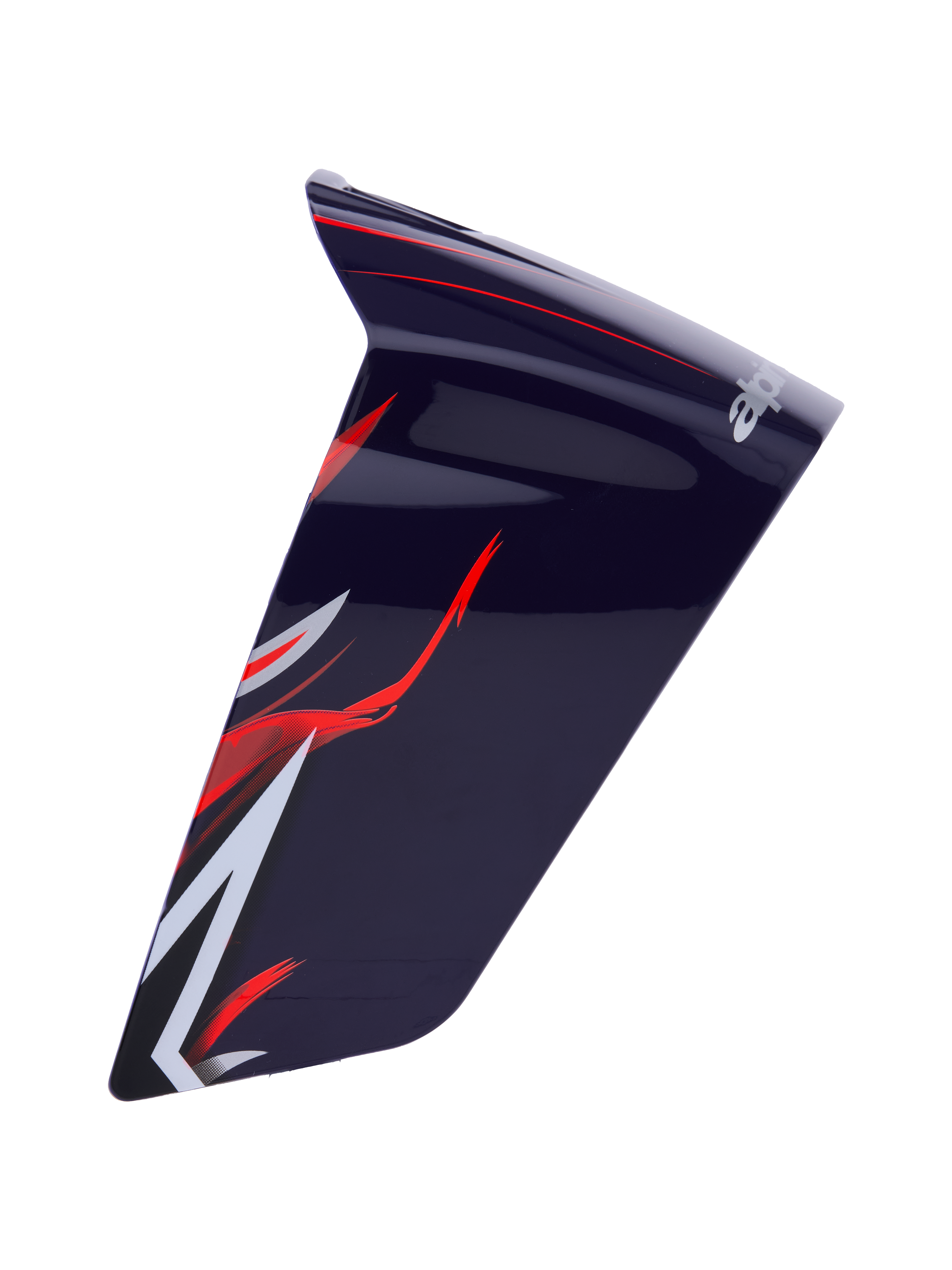 Alpinestars Supertech R10 Flyte Race Spoiler, aerodynamiskt tillbehör för motorcykelhjälm, lila-röd blank med röd och vit grafik, blank finish, elegant böjd design