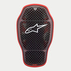 Alpinestars Nucleon KR-1 Cell i Back Protector, Back Protector Insert, Transparent Smoke Red, featuring a honeycomb micro-structure cell design, white Alpinestars logo in the center, and a red flexible outer border for motorcycle impact protection.