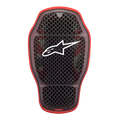 Alpinestars Nucleon KR-1 Cell i Back Protector, Transparent Smoke Red, black honeycomb cell structure with red outer border, white Alpinestars logo, ergonomic curved shape for ventilated motorcycle back protection
