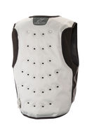 Alpinestars Cooling Vest, Motorcycle Base Layer, Light Gray and Dark Gray, featuring three-layer textile construction with moisture-wicking fleece, stretch inserts for fit, and strategically placed ventilation for summer riding comfort.