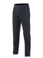 Alpinestars Copper Out V2 Riding Denim, motorcykeljeans, mörkblå Rinse Plus Blue, rak passform, 13oz komfortdenim, femficksmodell, utvändig dragkedja för åtkomst till knäskydd, urban motorcykelutrustning