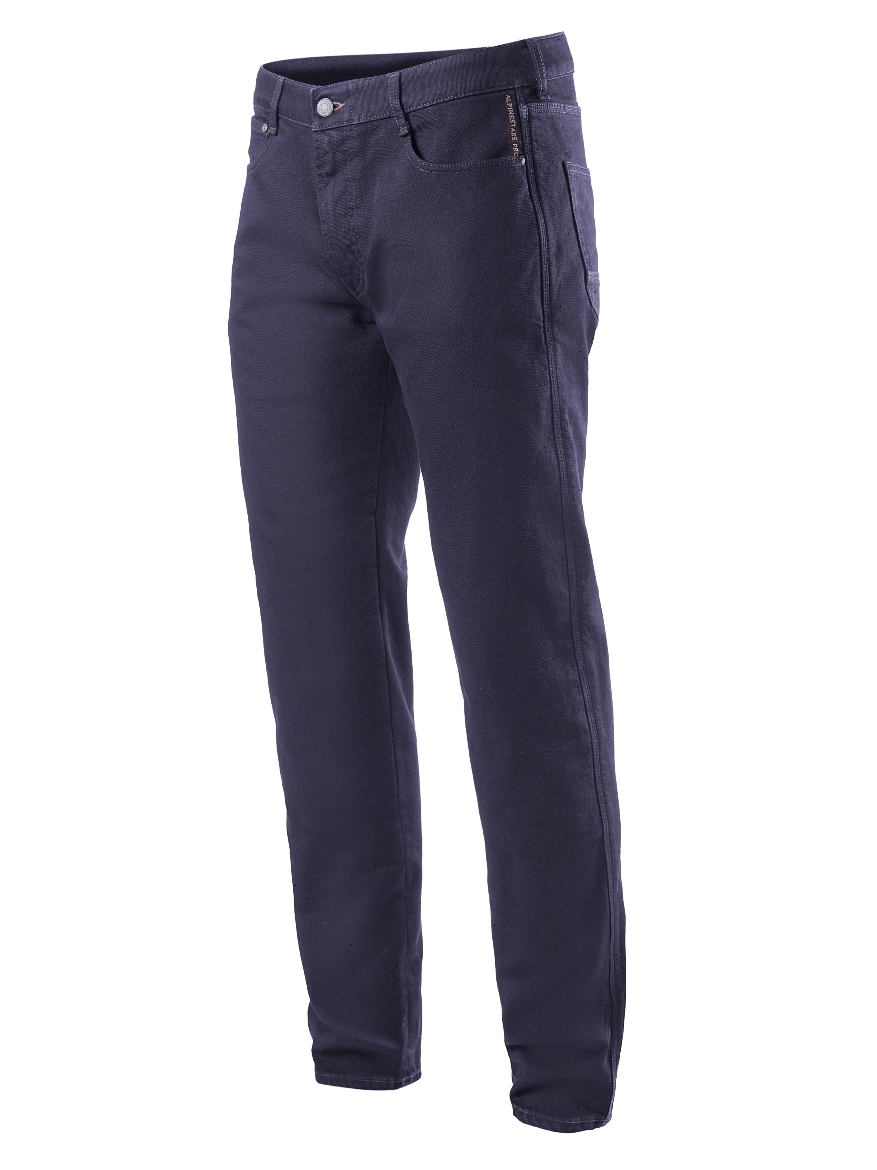 Alpinestars Copper V2 Denim Pants Short Length, motorcykeljeans, Rinse Blue, klassisk design med raka ben, knapp- och dragkedjestängning, framfickor med myntficka, bälteshällor, slitstark denimkonstruktion