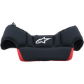 Alpinestars Supertech M10/M8 hjälmkronkuddar, ersättningstillbehör till hjälm, svarta och röda, med en vit Alpinestars-logotyp, mjukt vadderat meshmaterial med en svängd ergonomisk form för invändig hjälmpassform
