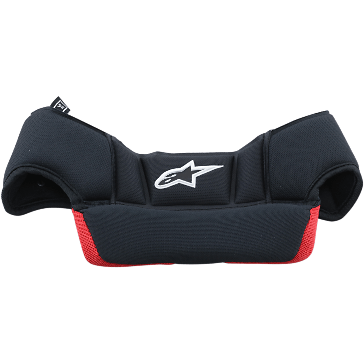 Alpinestars Supertech M10/M8 hjälmkronkuddar, ersättningstillbehör till hjälm, svarta och röda, med en vit Alpinestars-logotyp, mjukt vadderat meshmaterial med en svängd ergonomisk form för invändig hjälmpassform