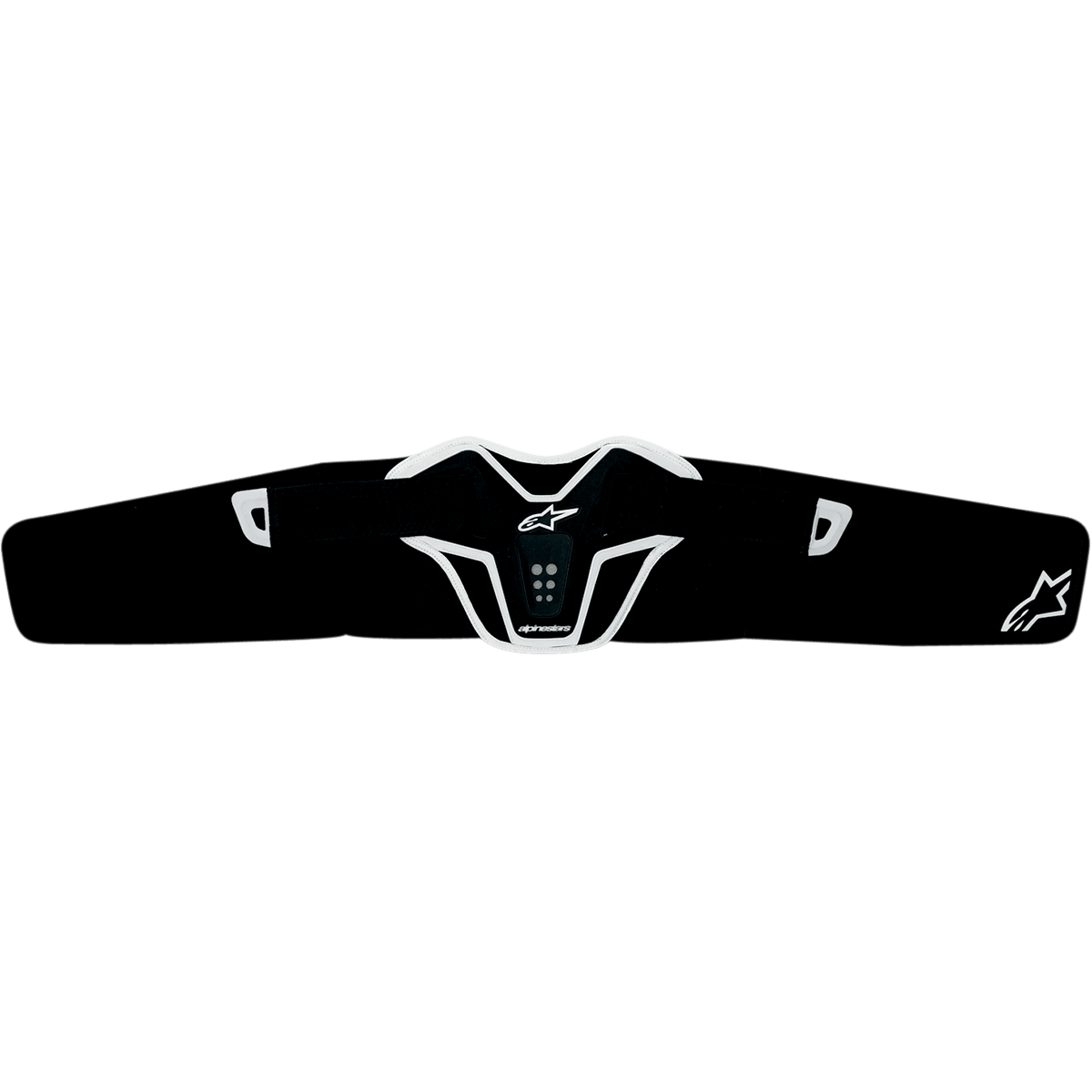 Alpinestars Saturn Kidney Belt, motorcykelnjurbälte, svart och vit, ergonomisk böjd design med förstärkt TPR-panel, med ventilationsöppningar och Alpinestars-logotyp, lätt skyddsutrustning för terrängkörning