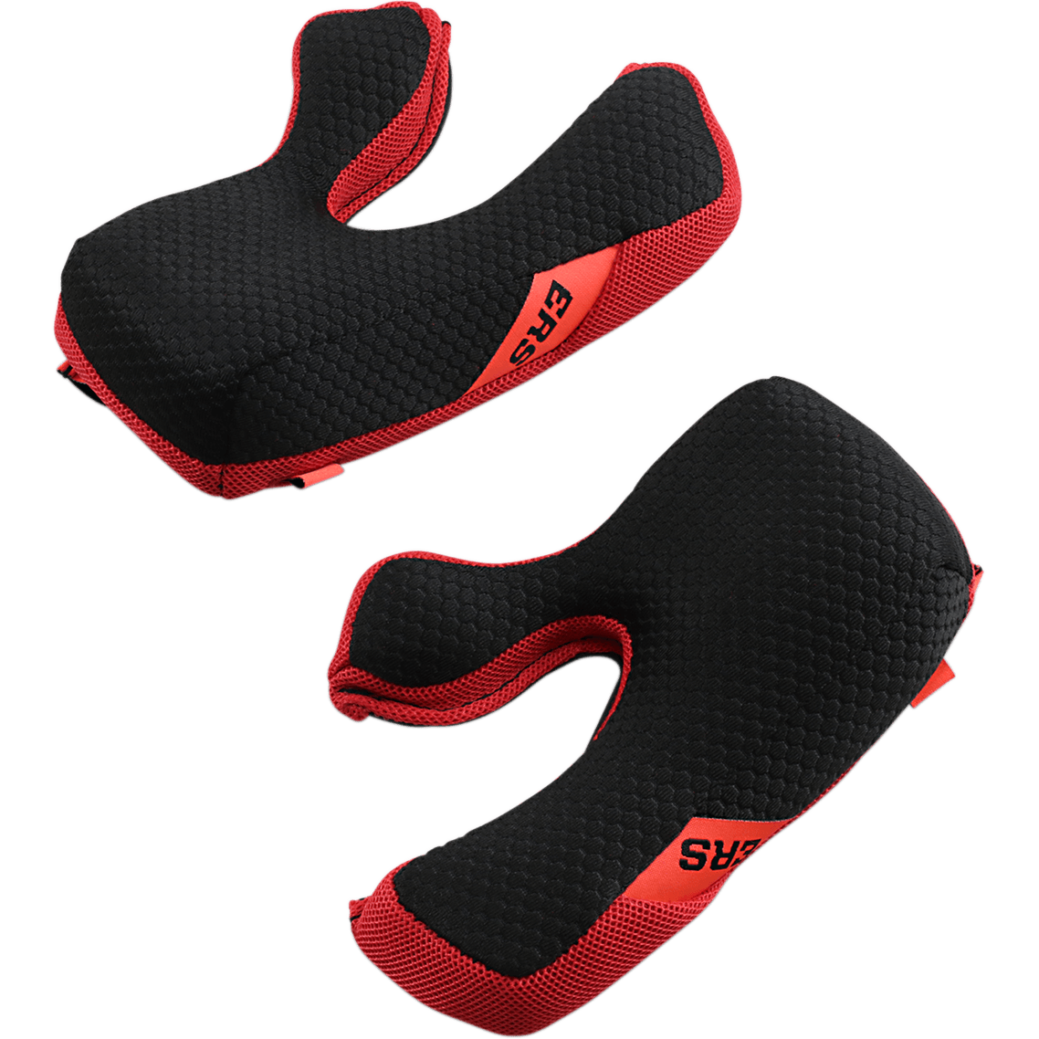Alpinestars Supertech M10/M8 set med kindkuddar för hjälm, ersättningsvaddering, svarta och röda, med ERS (Emergency Release System) flikar, vaxkakemönstrat komfortskum med röda nätaccenter, tillbehör för motorcykelhjälmar