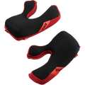 Alpinestars Supertech M10/M8 set med kindkuddar för hjälm, ersättningsvaddering, svarta och röda, med ERS (Emergency Release System) flikar, vaxkakemönstrat komfortskum med röda nätaccenter, tillbehör för motorcykelhjälmar